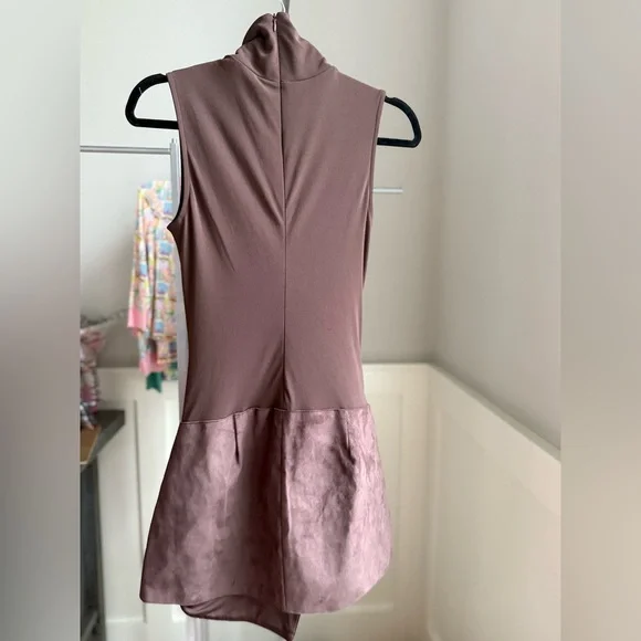 Zara Chocolate FAUX SUEDE PLAYSUIT DRESS NWT - Picture 8 of 8